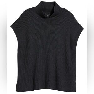 039 EILEEN FISHER Women's Turtleneck Short Sleeve Merino Wool Sweater - Medium